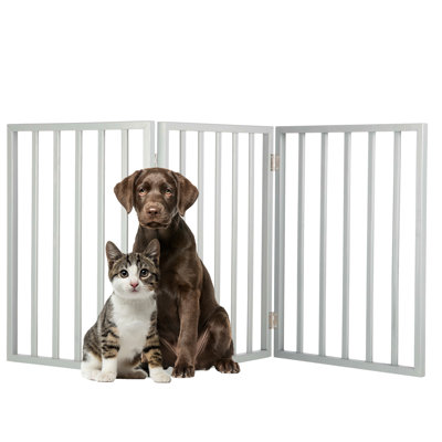 PETMAKER Freestanding Indoor Pet Gate – 3-Panel 54x24-Inch Foldable Dog & Cat Gate for Doorways, Hallways & Stairs, No Drilling Required, Lightweight Barrier Fence for Small to Medium Pets