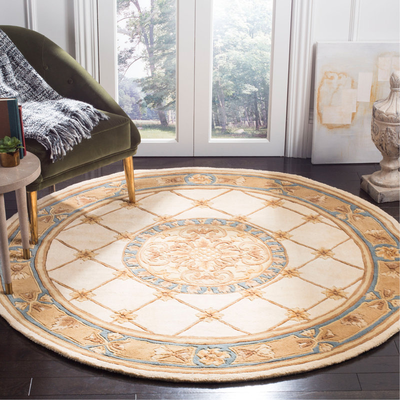 Naples Hand Tufted Wool Pile Oriental Rug, Round 8'