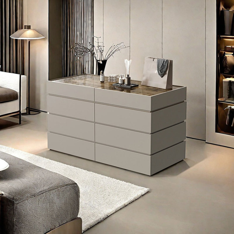 Simple Jewelry Storage Dresser Drawers Cabinet, Khaki