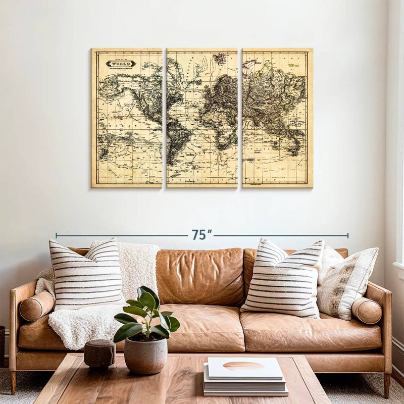 Carte de la carte du monde Aliaz, H 36 po x l 57 po