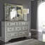 Ensemble de lit-bateau tapissier, commode et miroir Exmouth-619195351