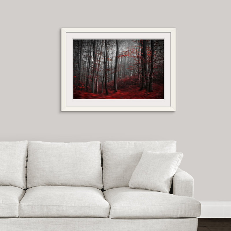 Impression « Bloody River », H 28 po x l 38 po x P 1 po, Cadre blanc