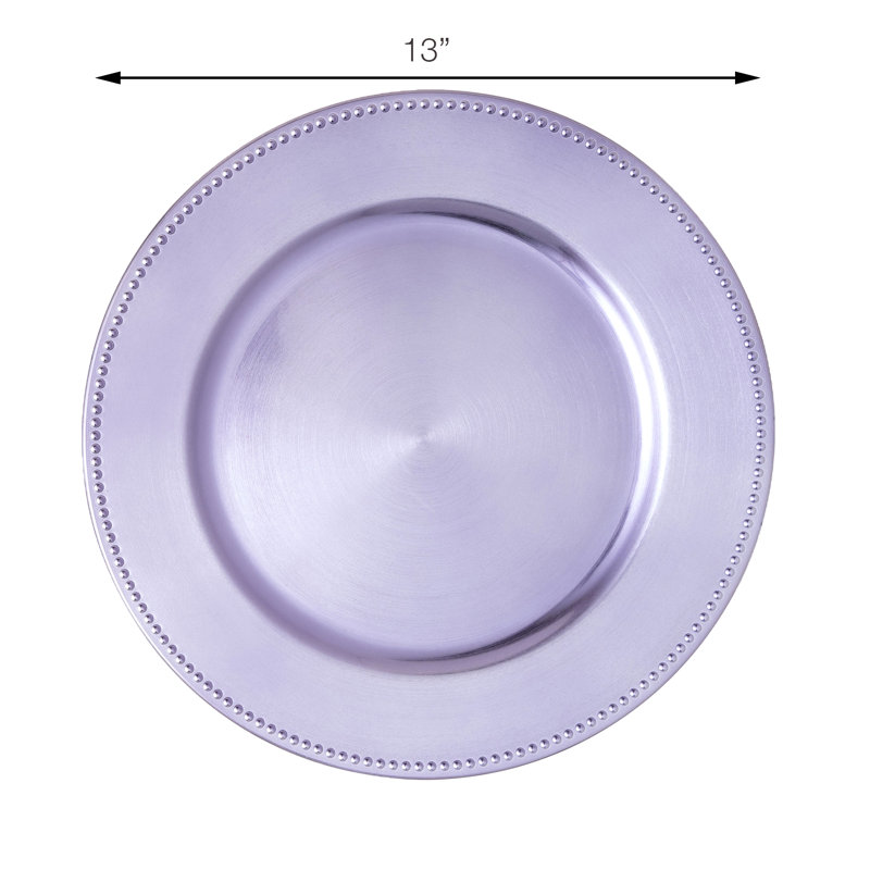 Assiette de service en plastique de 13 pouces (paquet de 6) Danais, Lavande