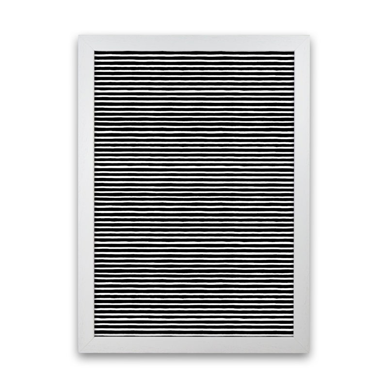 Marker Black Stripes - Print, White Framed, 88cm H x 64cm W x 3cm D