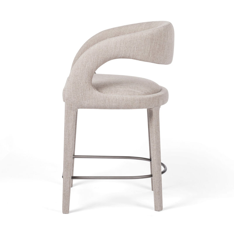Hawkins Stool, Bar Stool (30.51" Seat Height), Savile Flannel/Polyester Blend
