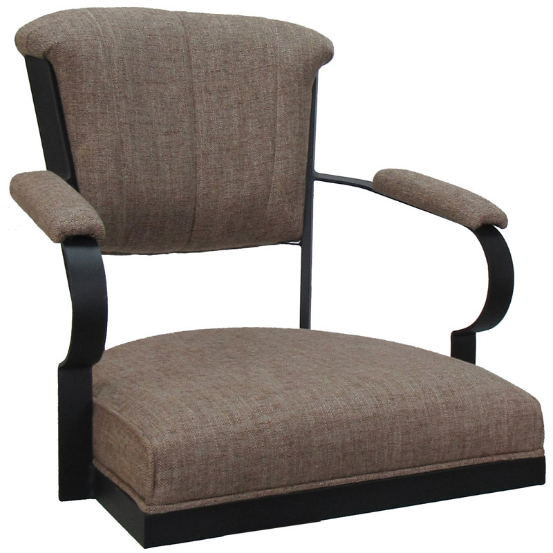 Raddie Swivel Metal Bar Stool 30" Seat, Beige, Black