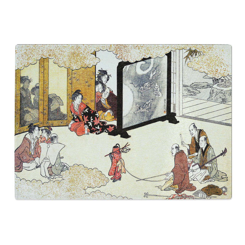 Tempered Glass Seeing a Performance by Kitagawa Utamaro Chopping Board, 39 cm x 28.5 cm