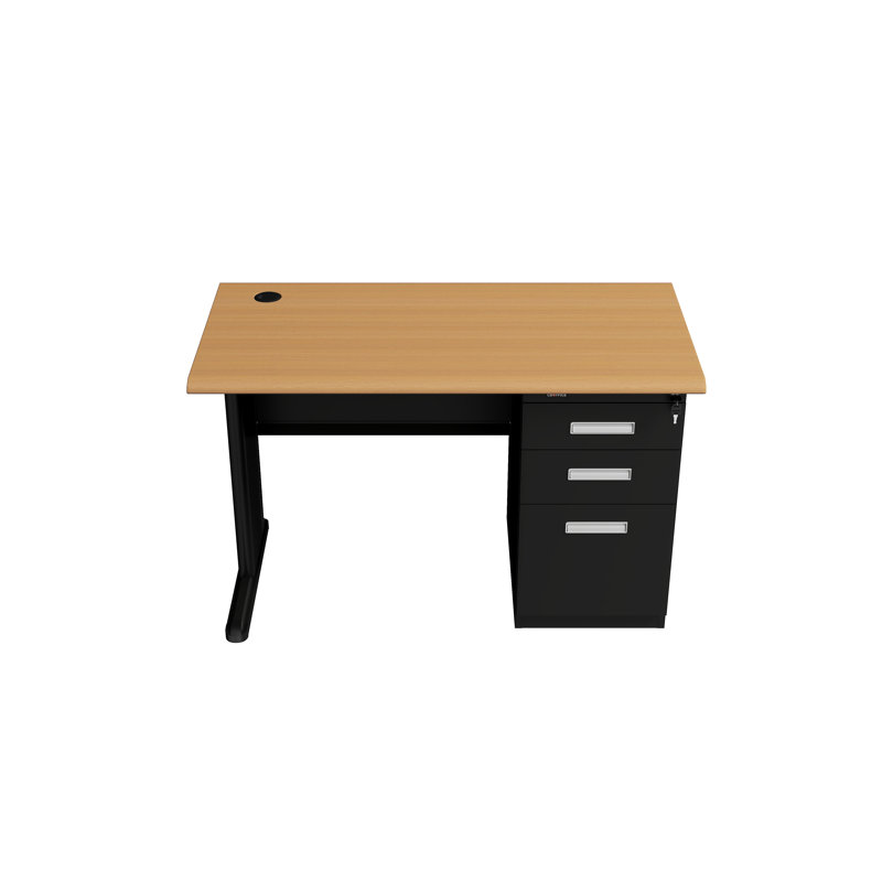 Bureau en acier, Beige / noir