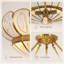 Plafonnier semi-encastré doré à 4 lumières à intensité variable avec motif Lotus luxueux (ampoules chaudes incluses)