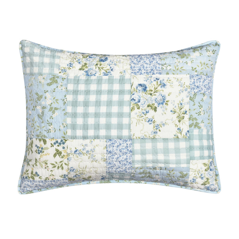 Taie décorative matelassée standard Kara - bleu