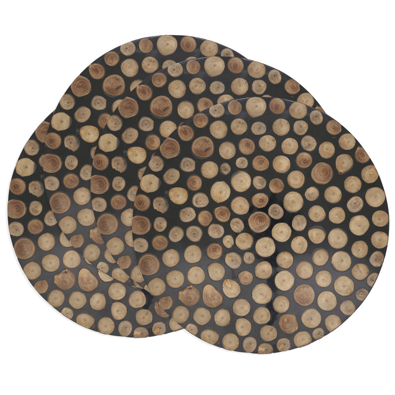 Assiette de présentation en bois et résine Artisan (ensemble de 4)