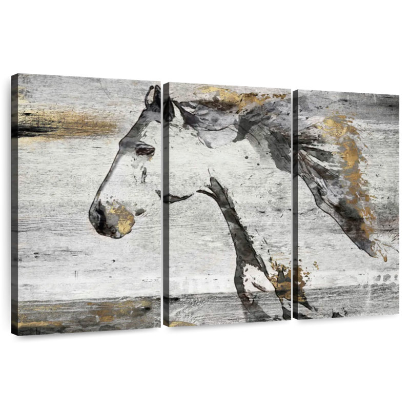 Cheval qui court, H 42 po x l 65 po