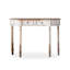 Console courbée de style antique avec plateau en bois rustique