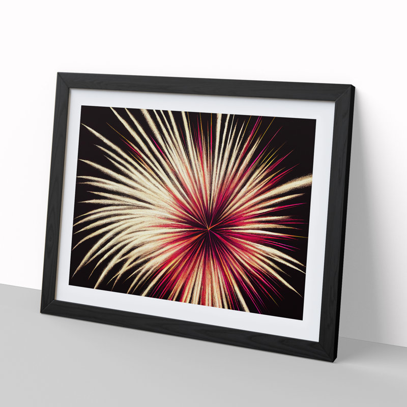Gorgeous Fireworks - Single Picture Frame Print, Black Framed, 25cm H x 34cm W x 2cm D