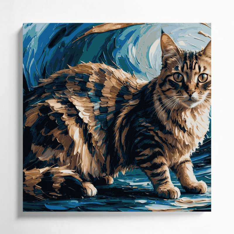 Art mural sur toile chats gris Skookum, H 32 po x l 32 po