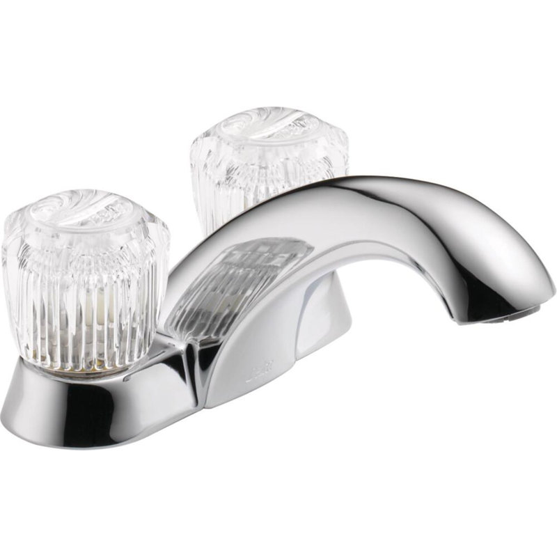 Robinet de salle de bain central classique avec poignées transparentes