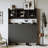 Hall Tree, Contemporary Shoe Cabinet with 6 Flip Drawers, 3 Cabinets &amp; Tempered Glass Doors | Black | Particle Board-746236454