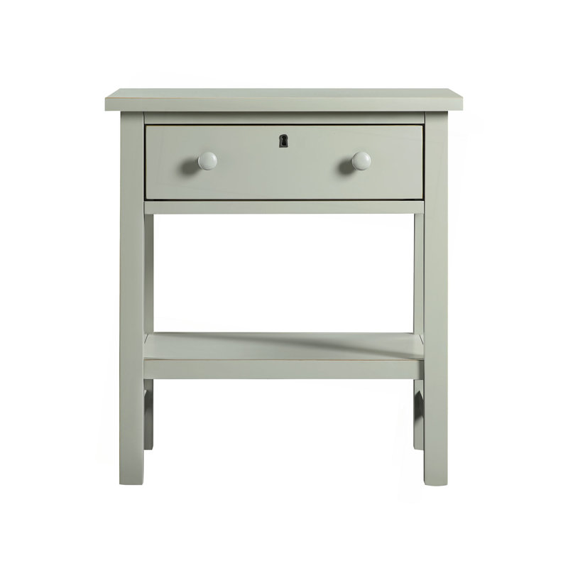 Table de chevet de rangement à 1 tiroir Finley, Gris antique
