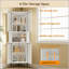 70.87'' Corner Metal Storage Cabinet with Doors and Adjustable Shelves Space Saving Organizer