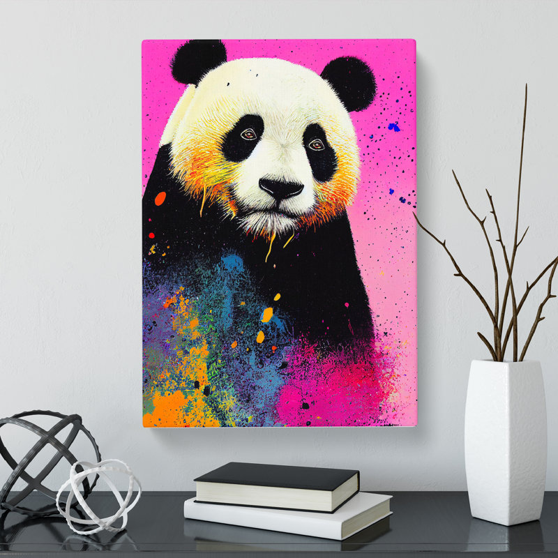 Panda Splatter Vol.1 - Wrapped Canvas, 76cm H x 50cm W x 3cm D