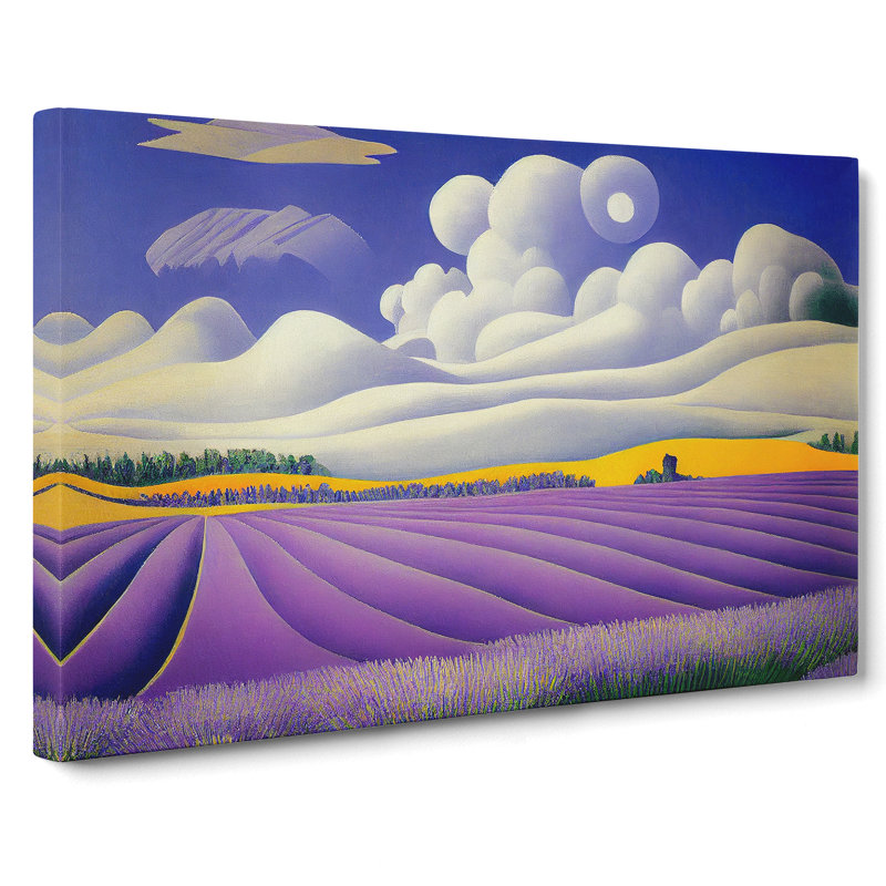 Delicious Lavender Flower Field - Wrapped Canvas Print, 35cm H x 50cm W x 3cm D