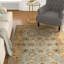 Tapis bleu / doré en laine touffeté à la main Cardwell-17827743