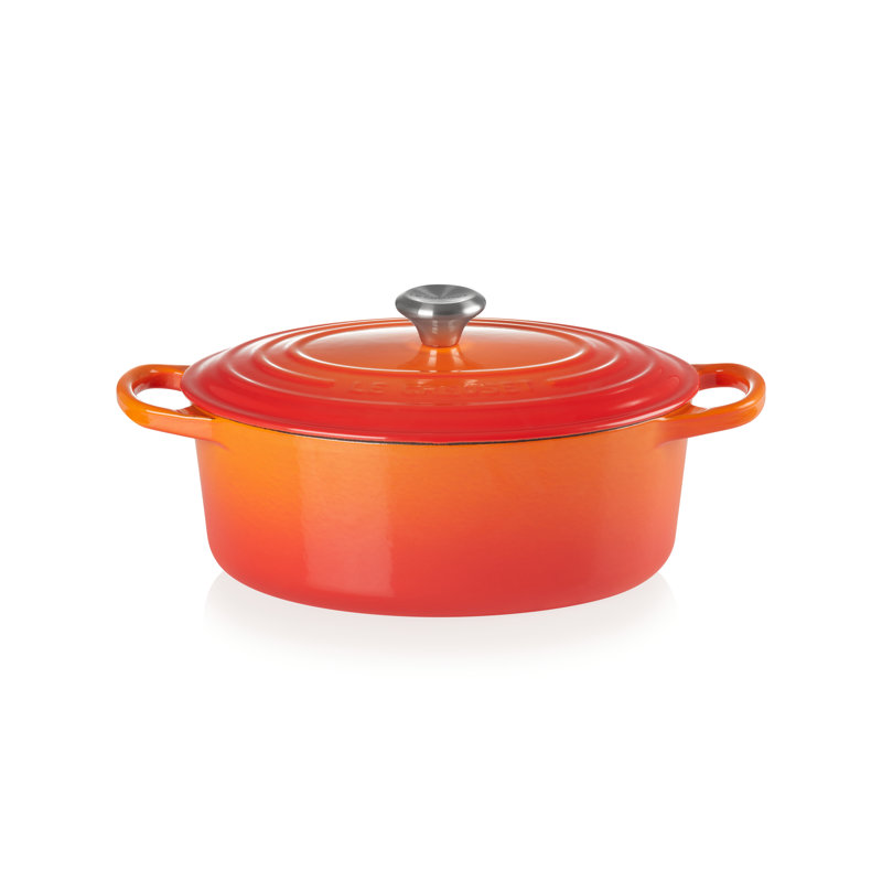 Le Creuset Signature Cast Iron Oval Casserole, Volcanic, 27cm / 4.1L