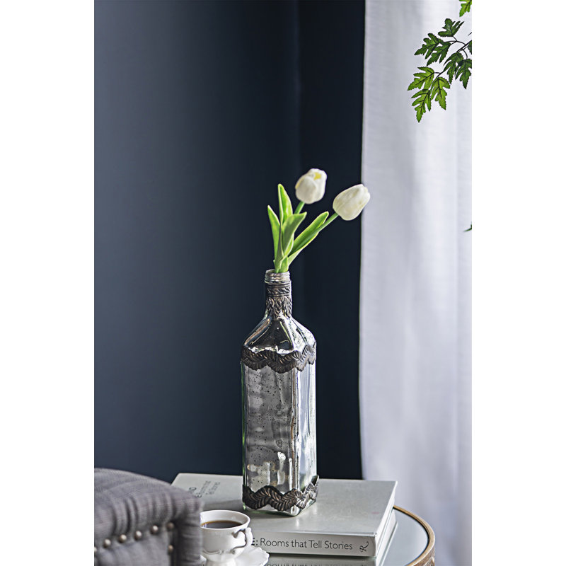Vase en verre argenté