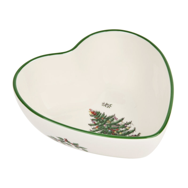 Christmas Tree Serve Heart Shaped Dip Bowl