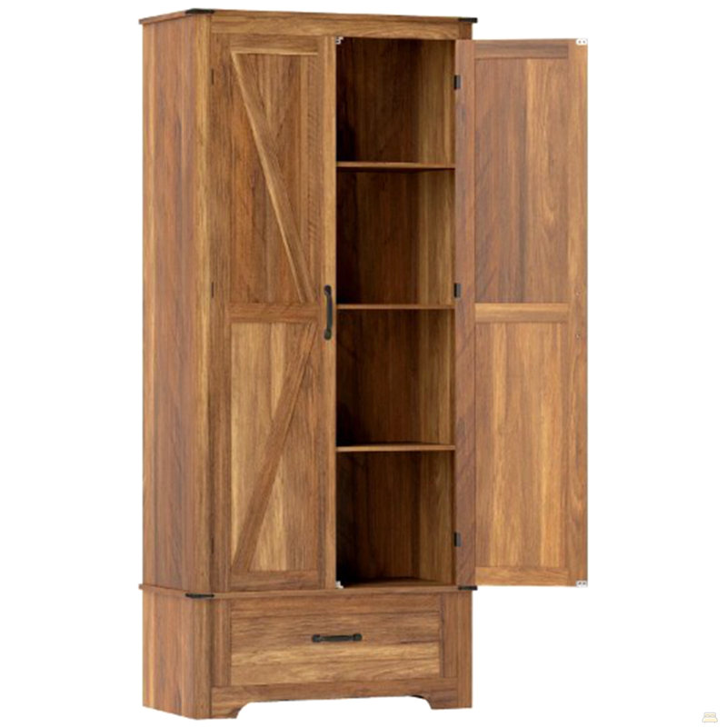 Armoire de cuisine, armoire avec tablettes réglables