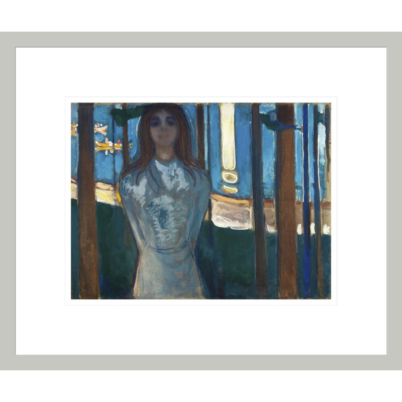 «The Voice Summer Night» par Edvard Munch, impression giclée sur cadre, 13.75" H x 16.34" W