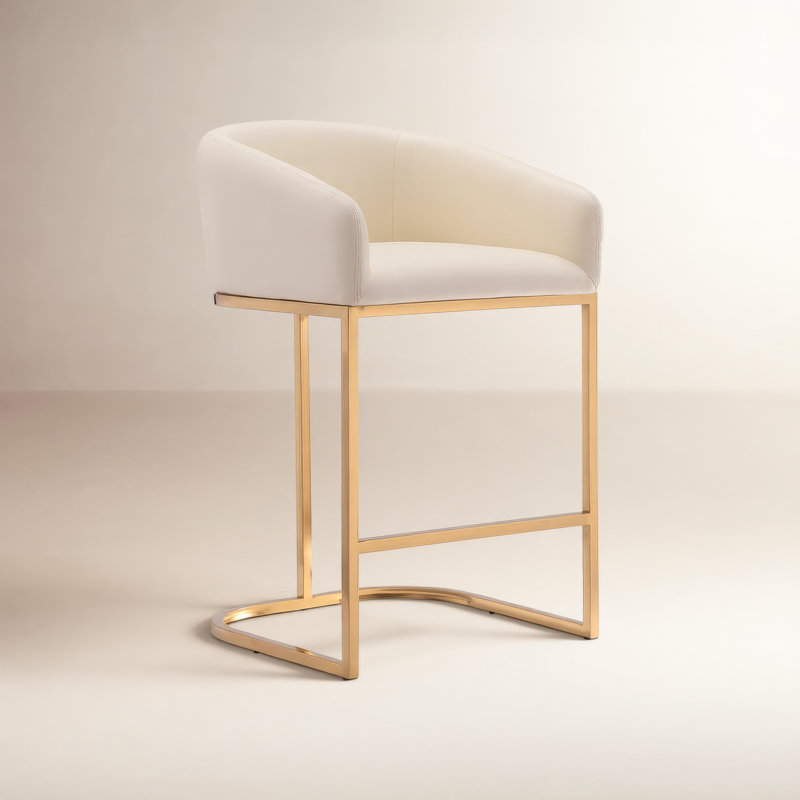 Louvre Bar & Counter Stool, Counter Stool (26" Seat Height), Cream