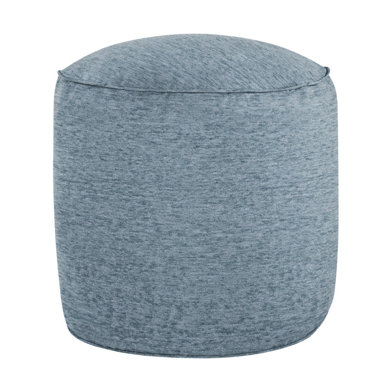 Pouf d'intérieur à texture douce kaki Jahmad, 100 % polyester vert
