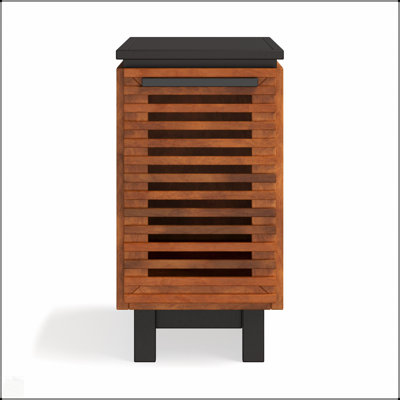 Table de chevet 13 pouces, entièrement assemblée, noire avec finition bourbon, parfaite pour les espaces compacts et les décors élégants