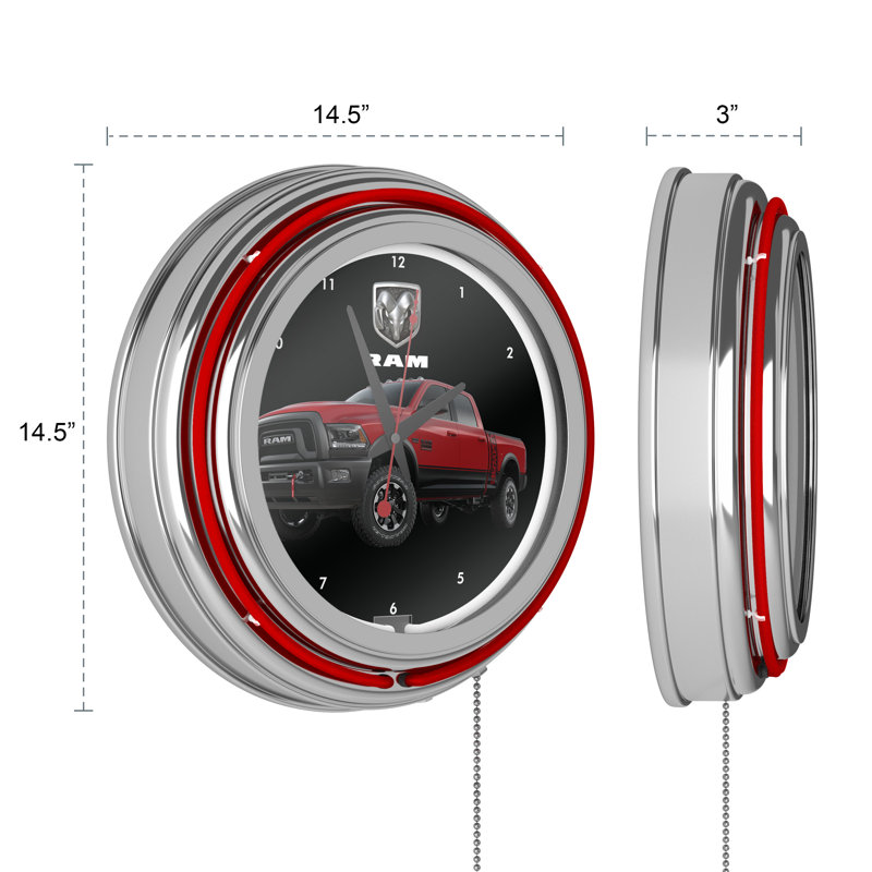 Horloge murale 14,5 po, Rouge