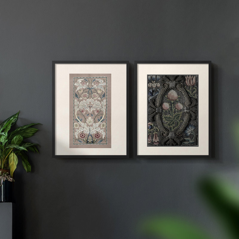 «Vintage Abstract VIII», 2 pièces, Noir, H 14 po x l 22 po