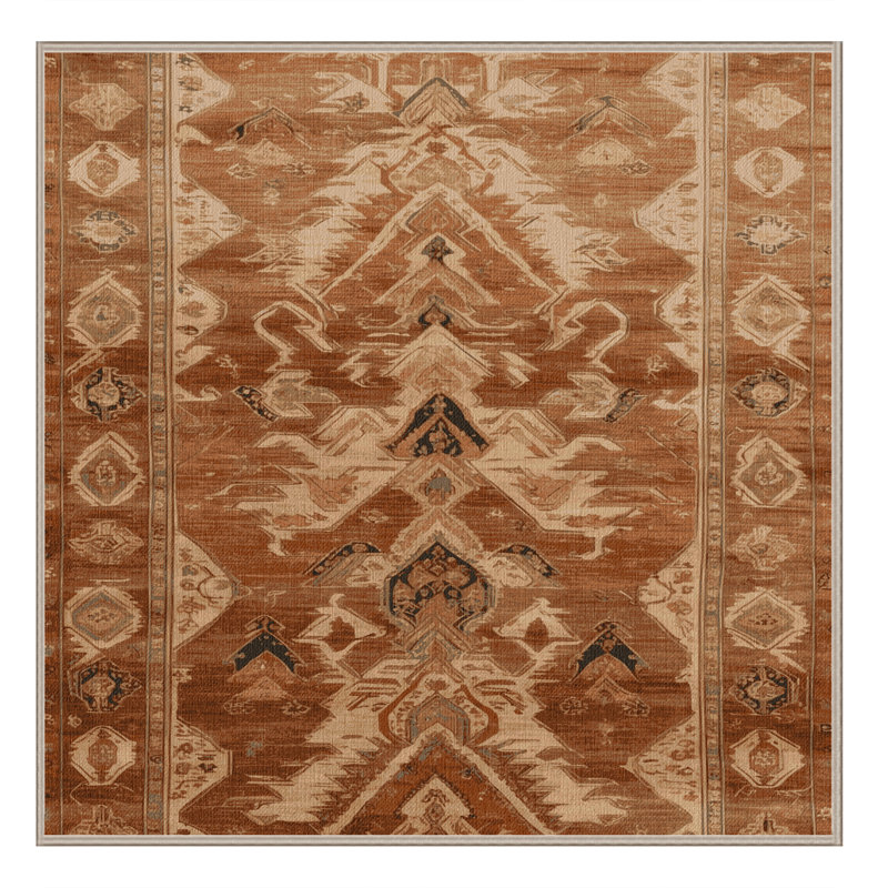 Tapis brun lavable à la machine, Carré 3 pi