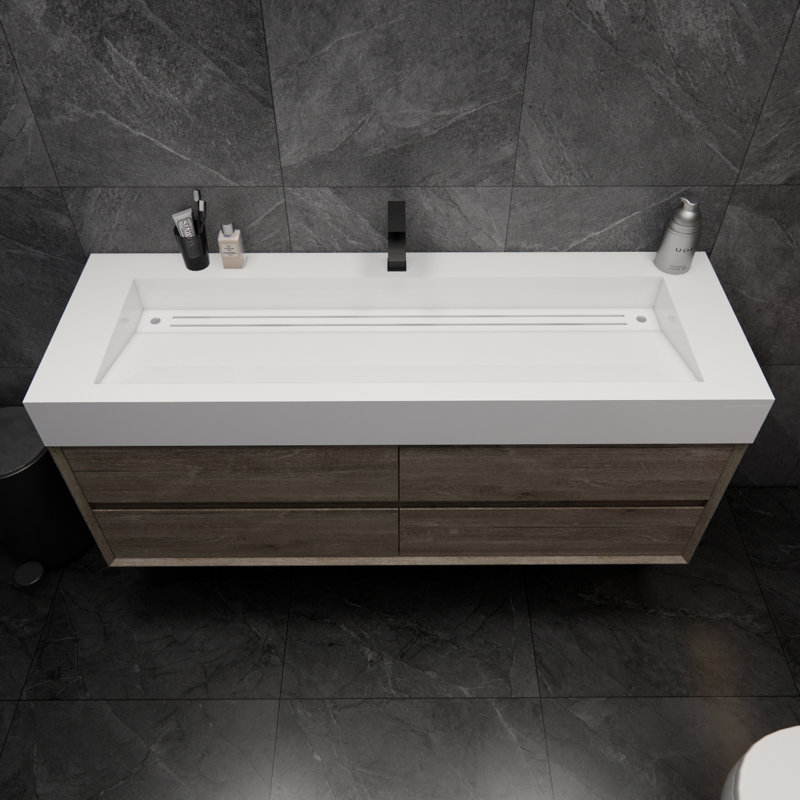 Ensemble de meuble-lavabo simple 59 po Albizu, Gris
