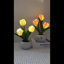 Lampe de tulipe à DEL, réplique de lampe de table à fleurs avec vase (usb-powe) - Pour la maison / le salon / le décor de bureau, appui long sur la luminosité réglable (effet respirant)-895956215