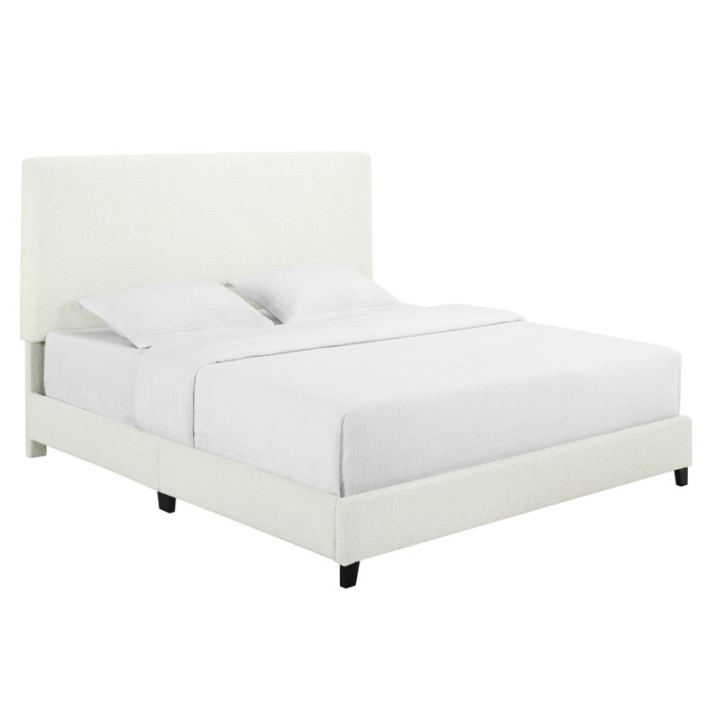 Lit plateforme tapissier, Blanc