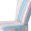 Chaise d'appoint rembourrée à motif bleu et blanc