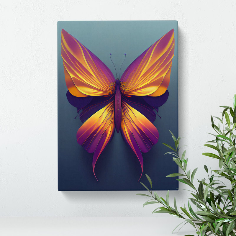 Beautiful Butterfly - No Frame Print on Canvas, 50cm H x 35cm W x 3cm D