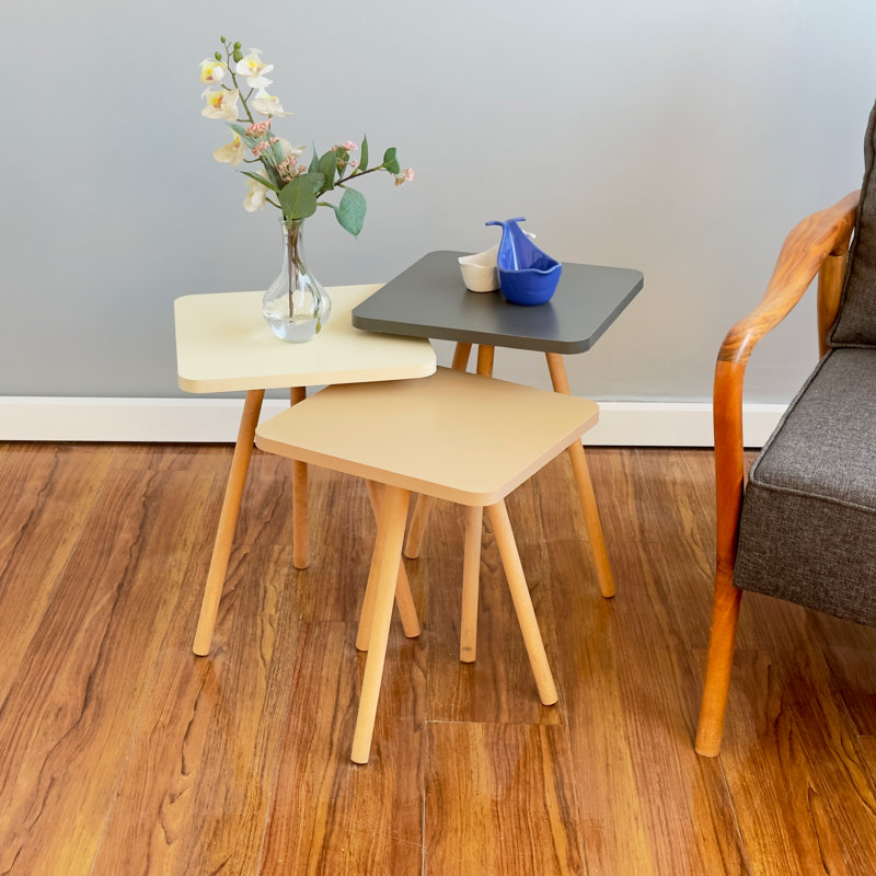 Jermail 3 Piece Square Nesting Coffee Table Set