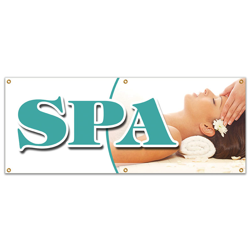 Spa Banner Sign, 24" H x 72" W x 0.1" D