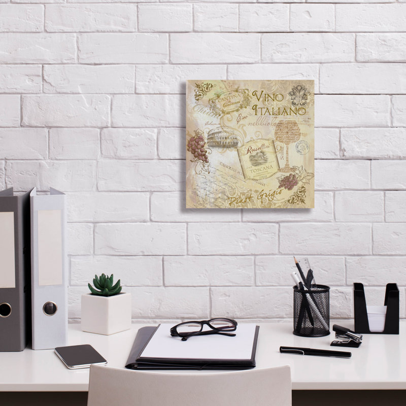 «Italian Wine» par Fiona Stokes-Gilbert, art mural sur toile, H 12 po x l 12 po x P 0,75 po