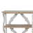 64x16.5x33.5" Three-Tiered Wooden Console Table with Cut-Out Patterns, Brown/White