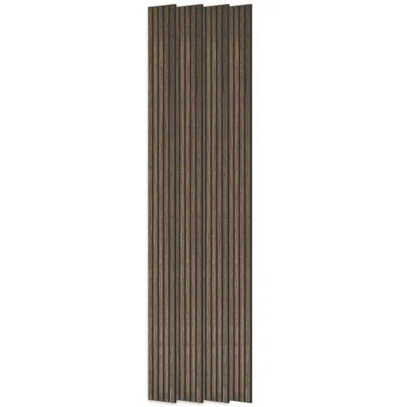 Paquet de 4 panneaux muraux à lattes en bois noisette 95 po x 8 po, panneaux de fibres à densité moyenne insonorisants et insonorisants en polyester pour plafond intérieur