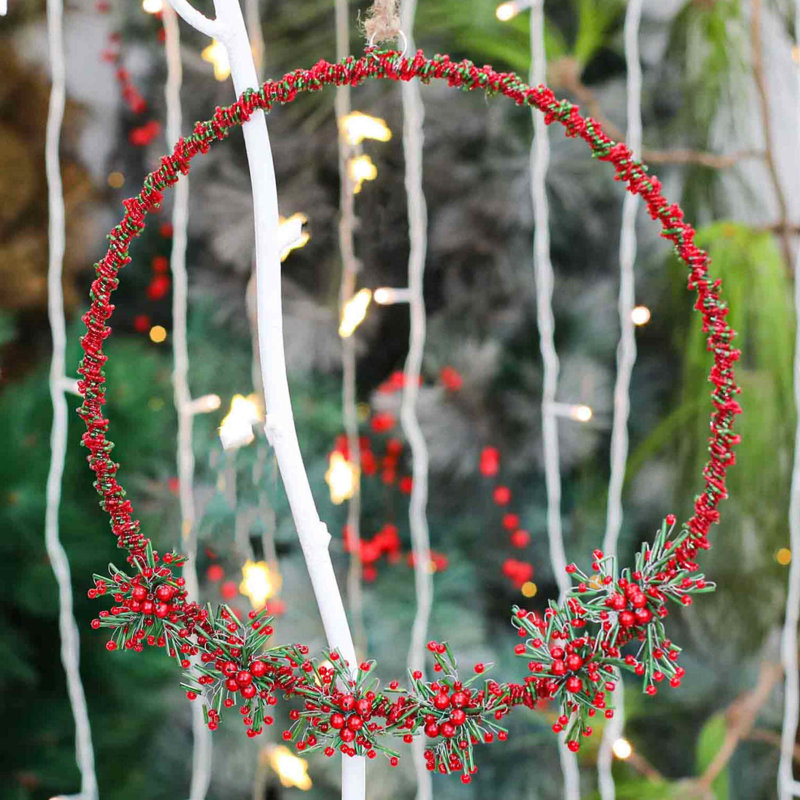Ensemble de 2 ornements en forme de guirlande de Noël en forme d'étoile et de couronne