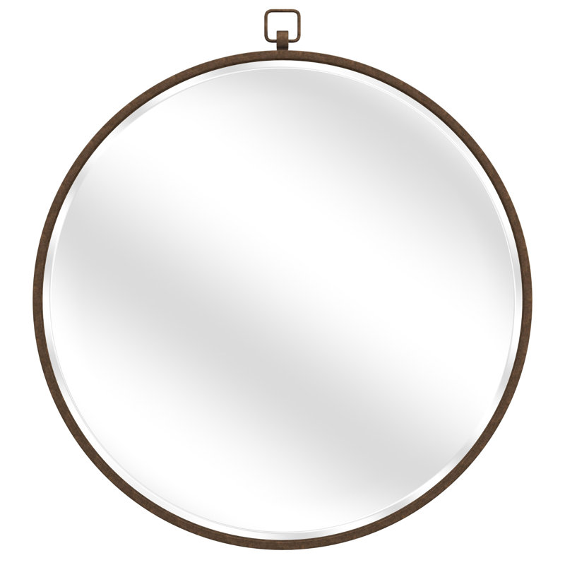 Kareem Metal Flat Wall Mirror, Antique Bronze