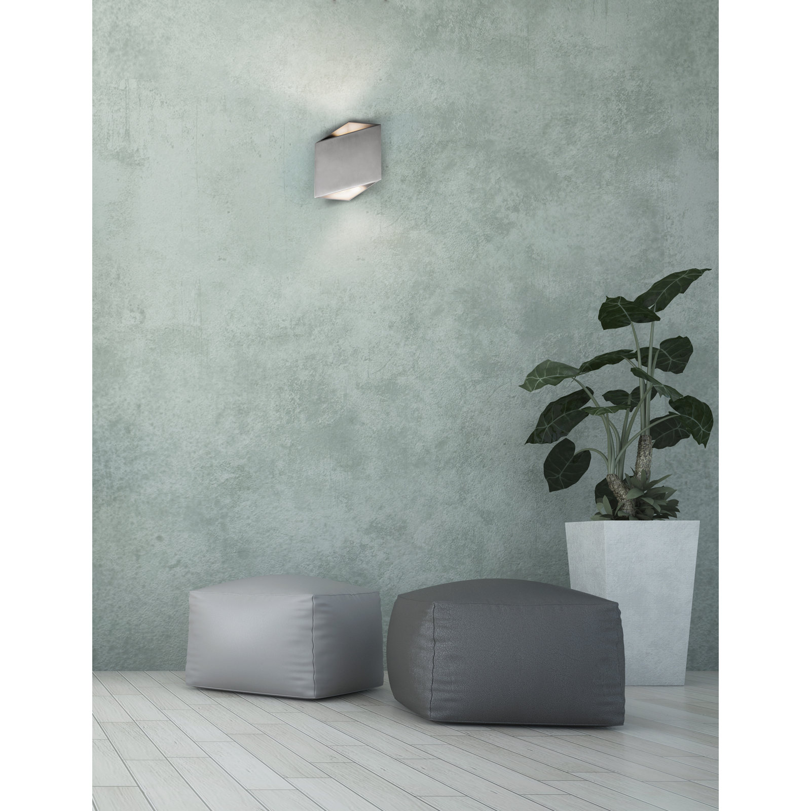 Replay 2-Light Outdoor Armed Sconce, Satin Aluminum